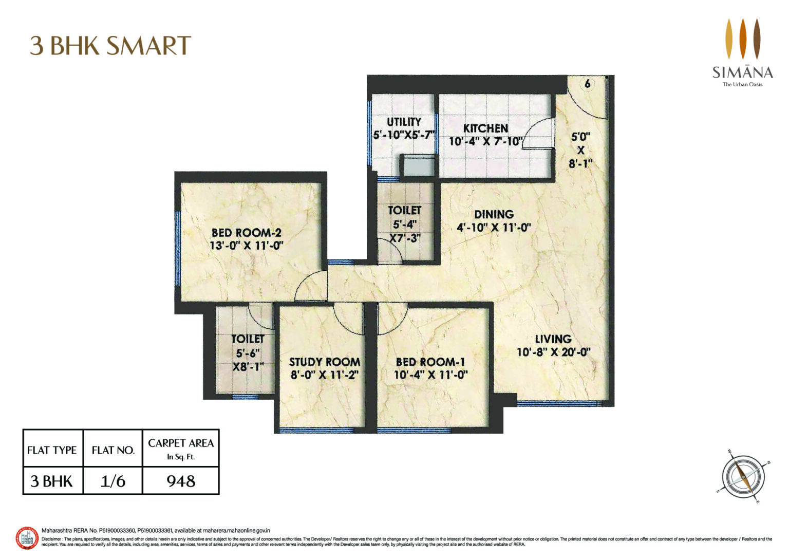 3 BHK floor plan Simana by Bhoomi Lalbaug Mumbai