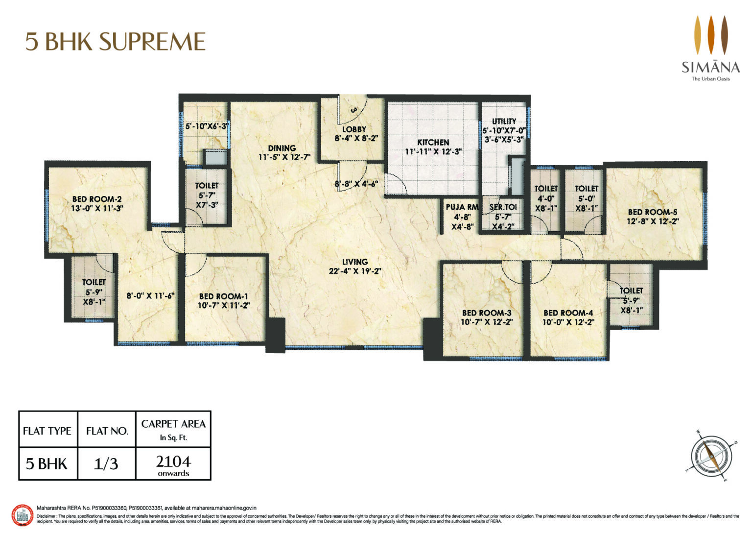 5 BHK premium floor plan Simana by Bhoomi Mumbai