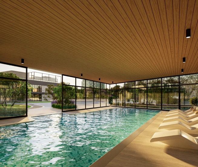 Indoor swimming pool at Simana by Bhoomi luxury apartments Mumbai