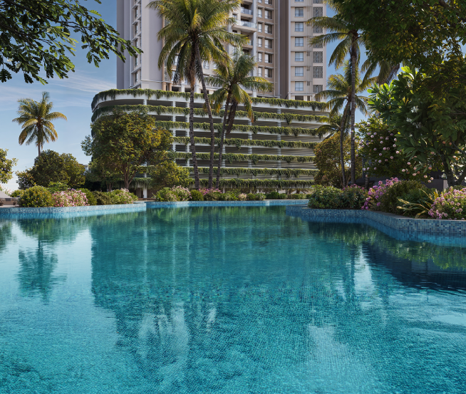 Luxury amenities swimming pool clubhouse gym Simana Mumbai